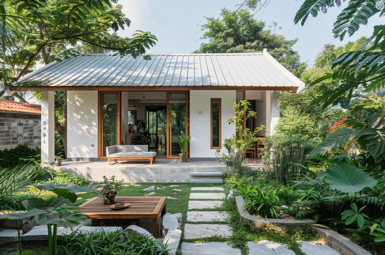 Sân vườn trước nhà cấp 4